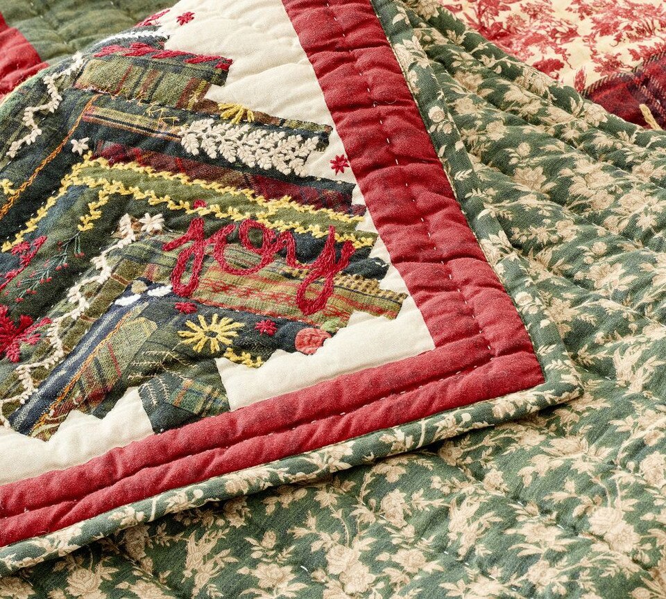 Festive Embroidered Cotton Table Runner Pottery Barn Australia